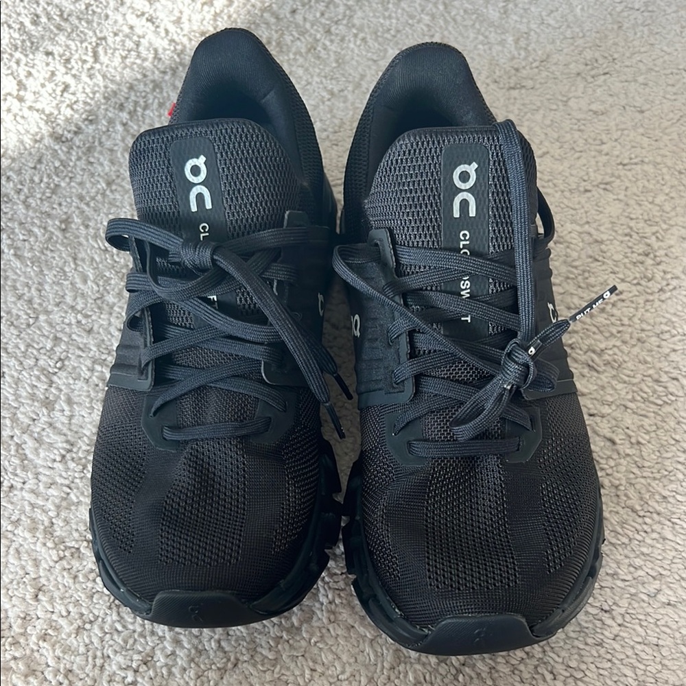 On Running Black Athletic Shoes with Breathable Mesh